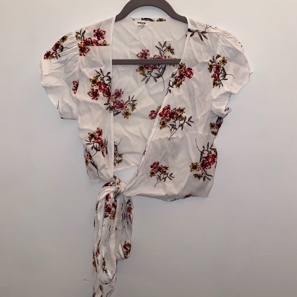 floral wrap shirt from garage